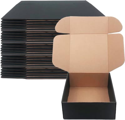 20 Stuks Zwarte Verzenddozen Golfkarton 23x23x10 cm Brievenbussen voor Verzending