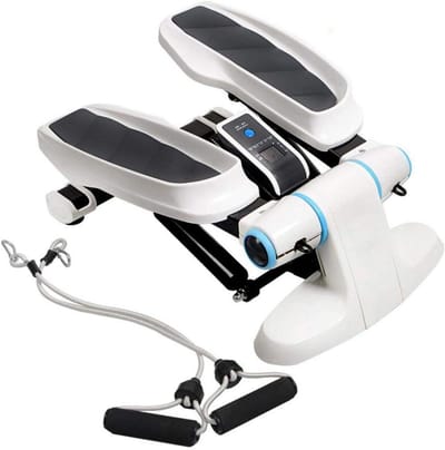 Mini Stepper - Hometrainer Stepper - Thuis Fitness - Met Weerstandsbanden - 150 kg - Zwart