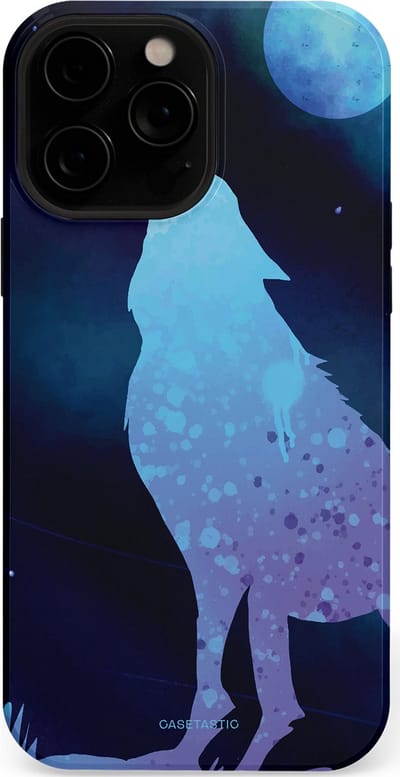 Casetastic Hoesje Geschikt voor Apple iPhone 13 Pro Max Magsafe - Stijlvolle Beschermende Duo-layer Case - Blauwe Wolvennacht