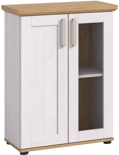 Verona wand-/staande vitrinekast rechts/links, Sibiu lariks NB, Artisan eiken NB - 37x64x88cm