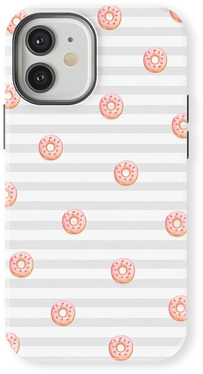 DripCase Hoesje geschikt voor iPhone 12 Mini | Happy Stripes Motief | Magnetisch Opladen | 2-in-1 Ontwerp | Vrolijke Backcover geschikt voor iPhone 12 Mini Donut Daydream