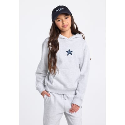 America Today Salina Hood Jr Light Grey Melange Maat: 146/152 | Sportkleding Outlet | Unisex | Grijs