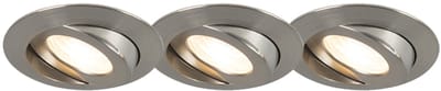 QAZQA relax - Moderne LED Inbouwspot voor badkamer - 3 lichts - Ø 88 mm - Staal -