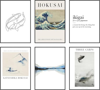 Posterset 6 stuks - Wanddecoratie set - Kamer opfleuren - Originele kunstprints - 30 x 40 cm - Meerdere kleuren