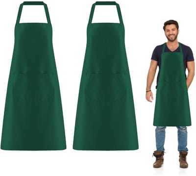 Dailygoods- Kookschort 2 stuks - Oversized - Polyester Keperstof - 2 Zakken - Lichtgewicht - Duurzaam - Maat 60 x 70 cm - Keukenschort