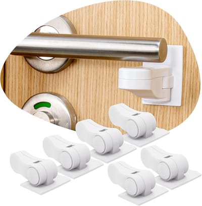 Deurhendel sloten - Kindersloten - Baby proofing - Eenvoudige installatie - 6 stuks - Wit