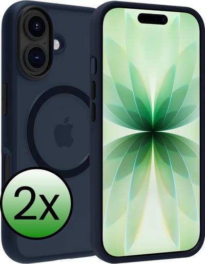 Hoesje 2 Stuks - Geschikt voor Apple iPhone 17 - Magsafe Compatible - Sterk & Shockproof - Back Cover - Shock Proof Case - Telefoon Hoes - Donkerblauw