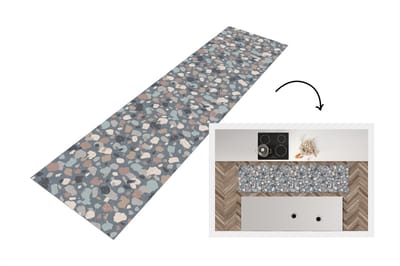 Keukenloper - Loper keuken - Retro - Terrazzo - Geometrie - Patronen - 200x50 cm - Keukenloper vinyl