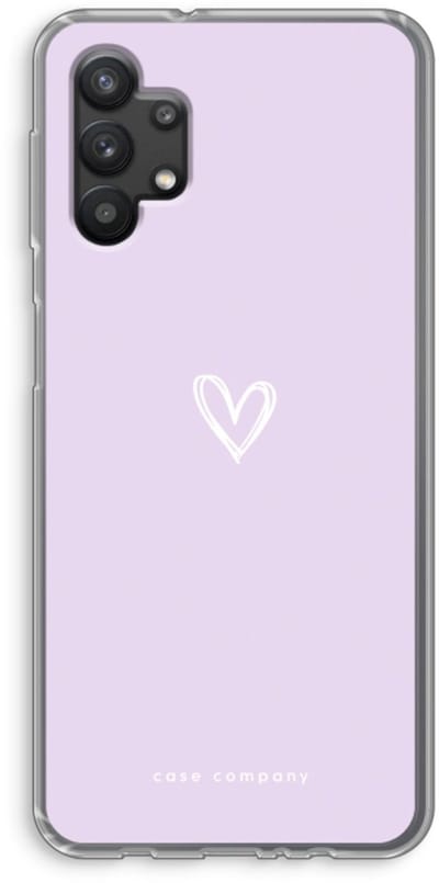 Case Company® - Hoesje geschikt voor Samsung Galaxy A32 5G hoesje - Klein hartje paars - Soft Cover Telefoonhoesje - Bescherming aan alle Kanten en Schermrand