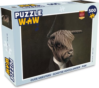 Puzzel Oude meesters - Schotse hooglander - Pak - Legpuzzel - Puzzel 500 stukjes