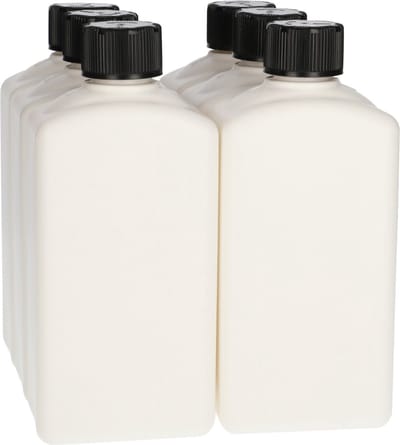 6 x Plastic Fles 500 ml Kindveiligedop zwart- Gerecycled HDPE Kunststof- Gerecycled HDPE Kunststof - Onbreekbaar - ca. 70% minder Co2 uitstoot door gerecycled materiaal - 6 stuks