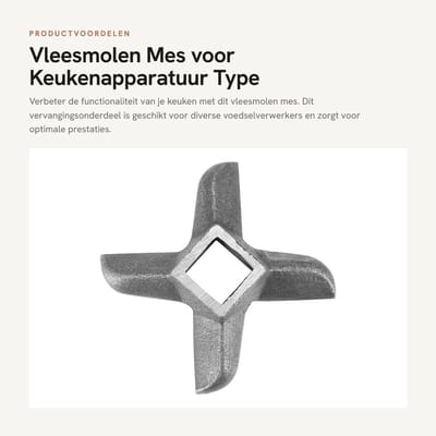 Dailygoods- Vleesmolen Universeel - Vervangend Mes - Staalontwerp - Waterdicht - Vijf Slijmbladen - Verbeterde Functionaliteit - Vleesmes