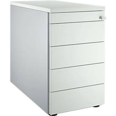 Schäfer Shop  Genius Vast ladeblok 13333, met greepuitsparing, B 435 x H 717 mm, blank aluminium/lichtgrijs/lichtgrijs