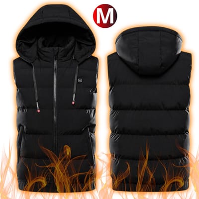 Bovista Verwarmde Bodywarmer - Heated Vest - Elektrische Bodywarmer - Rits Capuchon - Water Afstotend - Oplaadbaar - Maat M - Zwart