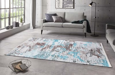 Design vloerkleed - Keon blauw/grijs 120x170