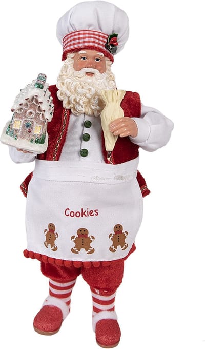 Clayre & Eef Beeld Kerstman 28 cm Rood Kunststof