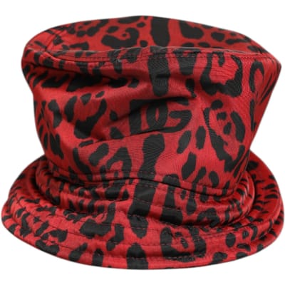 Dolce & Gabbana Rood Zwart Nylon Levenslijn Leeuwprint Hoed Muts voor Mannen