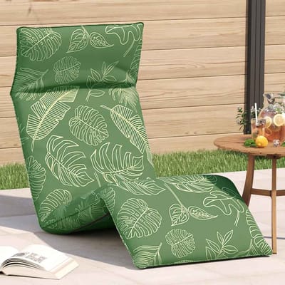 vidaXL - Opvouwbare - ligstoel - Bladpatroon - 175x54x8,5 - cm - Oxford - stof