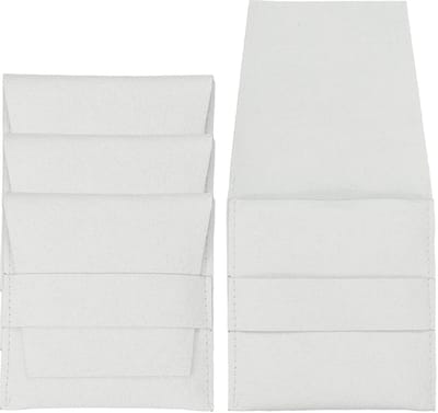 Dailygoods - QUARKZMAN 4 Stks Microfiber Sieradenzakje, 8 x 8 cm Sieraden Verpakkingszak Draagbare Opbergtas Stijl Envelop Voor Oorbellen Armbanden Kettingen, Lichtgrijs