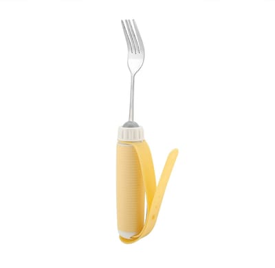 Dailygoods- Lepel met Antislip Handvat - Flexibele Roterende Lepel - Vork - Tafelgerei - 24,5 cm - Roestvrij Staal - Eetgerei