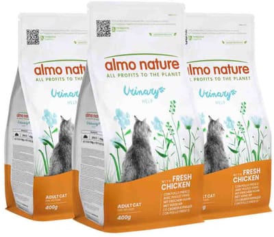 Almo Nature Kattenvoer Droog Urinary Help Kip - 3 x 400 gr - Voordeelverpakking