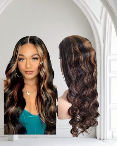 Extra luxe Bruin-Blond – 28 inch Braziliaans Golvend Pruik – 100% Braziliaanse Virgin Human Hair – 4x4 Lace Closure – Premium Kwaliteit Lijmloos & Verstelbaar