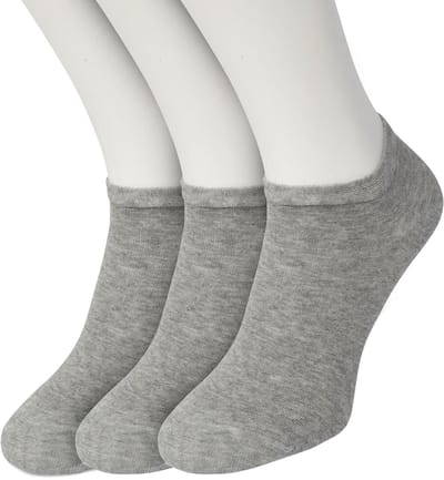 Bonnie Doon Sneakersokken Heren Licht Grijs maat 40/46 - 3 paar - Basis Korte Sokken - Gladde Naden - Enkel Sokken - Uitstekend Draagcomfort - Enkelsokken - Sneaker Sokken - 3-pack - Multipack - Effen - Lichtgrijs - Light Grey Heather - OL8120013.107