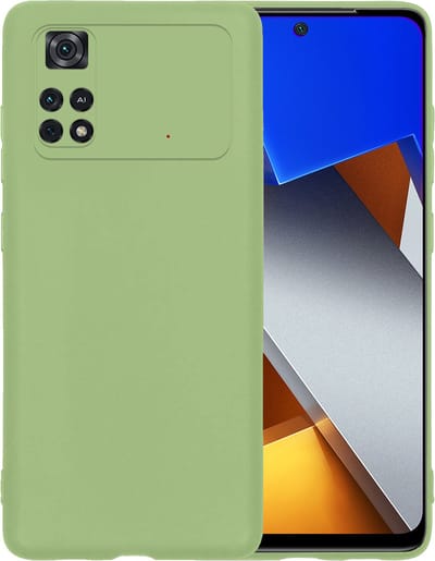 Hoesje - Geschikt voor Xiaomi Poco X4 Pro 5G - Sterk & Shockproof - Siliconen Case - Hoes Cover - Telefoonhoes - Groen
