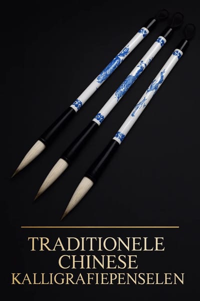 Chinese kalligrafiepenselen set – 3 traditionele penselen voor details - kalligrafie kwasten
