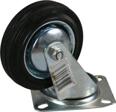 Zwenkwielen - rubber - zwart - 200 mm - 205 kg draagkracht - transportwielen