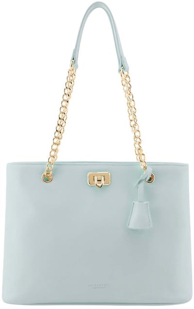 SEIDENFELT MANUFAKTUR schoudertas Lilla Edet Shoulder Bag Sea salt Blue Lichtblauw