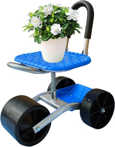 Tuinstoel met Wielen - Werkstoel Verstelbaar - Tuinieren en Klussen - 360 Graden Draaibaar - 23-35 cm Hoogte - Groen