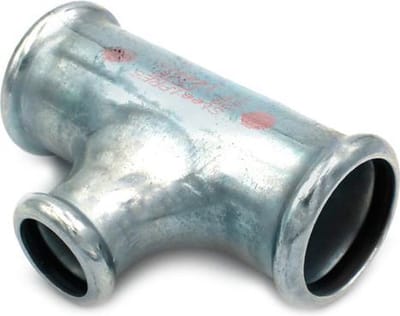 Steelpres C-staal M 28mm persfitting T-stuk verlopend 28x22x28mm FxFxF
