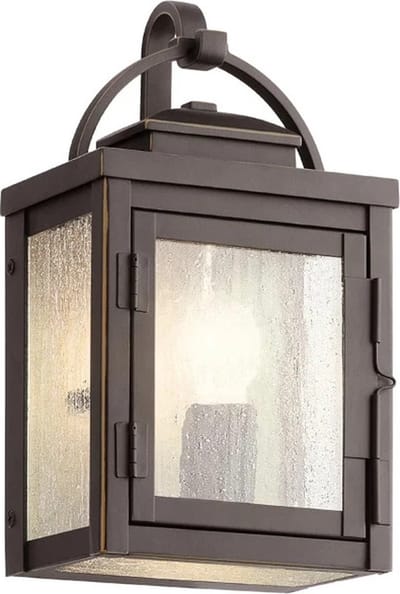 Kichler LED Wand Buitenlamp Carlson | 1X E27 Max 60W | IP44 | Dimbaar | Rubbed Bronze