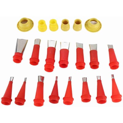16 stuks RVS Kitspuitmond Applicator en 6 stuks Verbindingsbasis Kit Afwerkgereedschap Set voor Huisdecoratie yellow