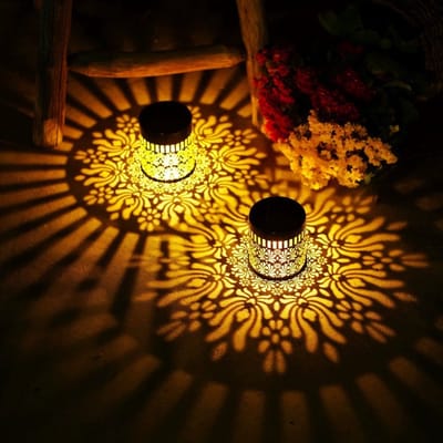 Set van 2 solar omheining lampen - gevoed door metalen zonne energie - outdoor balkon stap wandverlichting - waterdichte omheining lampen - tuin palen - familie terras achtertuin - gazon decoratie