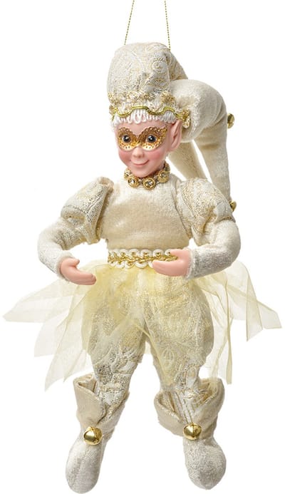 Clayre & Eef Decoratie Hanger Elf 10x8x28 cm Beige Textiel