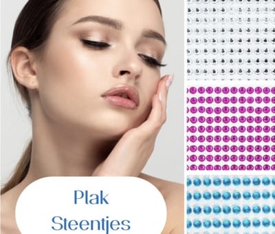 100 plak oorbellen -Aqua -Midden roze - wit-geen gaatje-Charme Bijoux