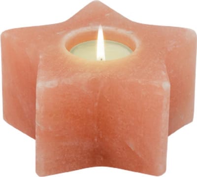 Himalaya Zoutkristal tealightholder ster oranje 41444 11x11cm