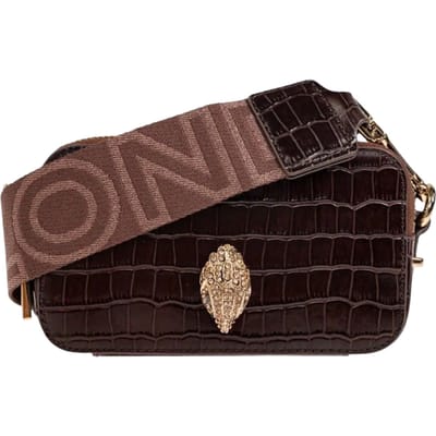 Kurt Geiger London Kensington Camera-brown-croc Print/leather Schoudertassen Dames - Bruin - Maat ONESIZE