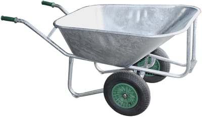 Grote kruiwagen Kruiwagen 2-wiel "Farmer II" thermisch verzinkt 200 liter voerkruiwagen Tuinkrui Kruiwagen Dubbele kruiwagen
