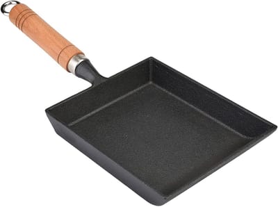 Tamagoyaki Pan - Omelet Pan Ei Roll - Ontbijt Maken - Gietijzer met Houten Handvat - 37 x 15.5 cm