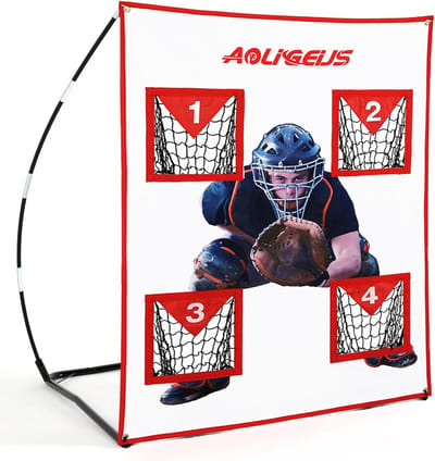 Pitching Oefendoel Net voor Honkbal en Softbal - Nauwkeurigheidstraining met 4 Vakken en Poppetje