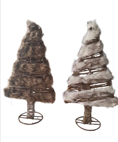 House of Seasons Set van 2, Decoratieve beeld boom L10xB21xH39cm
