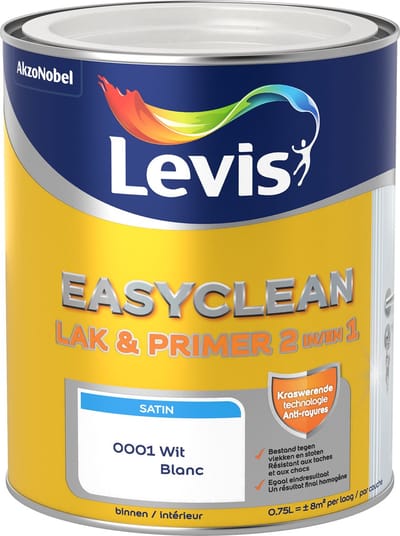 Levis - Easyclean Lak & Primer 2-In-1 - Wit - 0,75 L