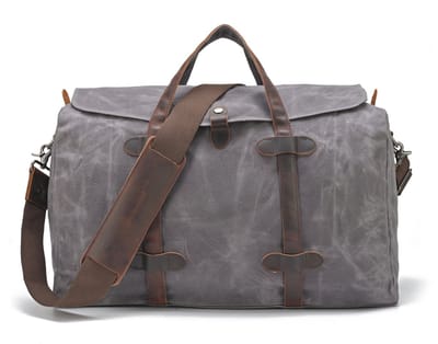 DE LAMASSU® Vintage Canvas Reistas 55 cm – Unisex Weekendtas 40L – Sporttas & Reis Duffel met Leren Details