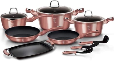 Berlinger Haus I-Rose Serie - Pannenset - Titanium Coating - 12-delig - Roze