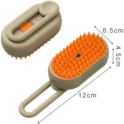 Brosse Vapeur 3 en 1 pour Chat Peigne Électrique pour Chat Peigne de Massage pour Animaux de Compagnie pour Chats Vaporisateur d'Eau Brosses de Bain pour Chat Fournitures de Toilettage pour Animaux de Compagnie orange