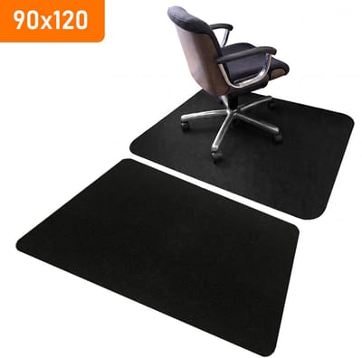 Antislip Bureaustoelonderlegger 90x120cm, Milieuvriendelijk, Op maat te snijden voor Kantoor en Thuiskantoor (zwart)