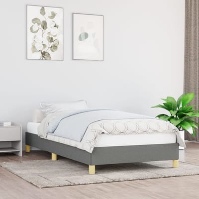 vidaXL - Bedframe - zonder - matras - 90x190 - cm - stof - donkergrijs